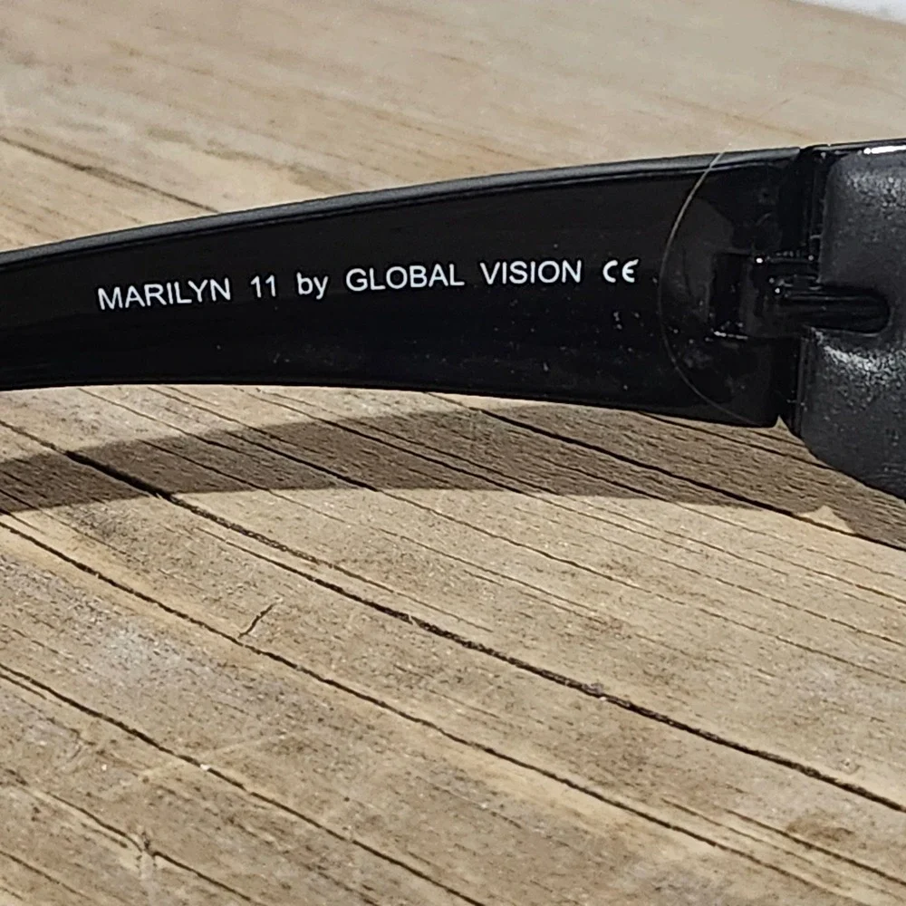 Harley Davidson Marilyn 11 Global Vision Black Rhinestone Riding Sunglasses